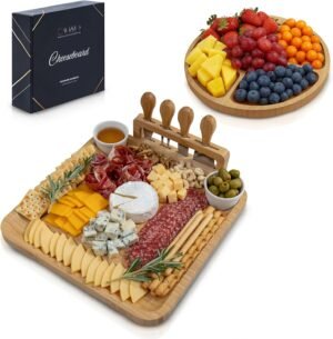 Charcuterie Board Set Bamboo with C...