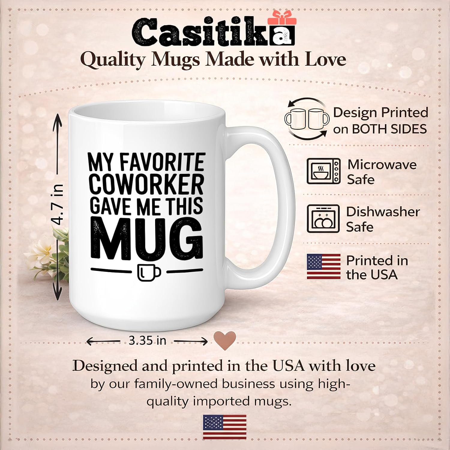 Casitika Funny Coworker Gifts. 15 Oz. My Favorite Coworker Gave Me This Mug. Office Humor Cup For Birthdays, Farewell Moments, Employee Appreciation, And Daily Work Coffee. - Image 3