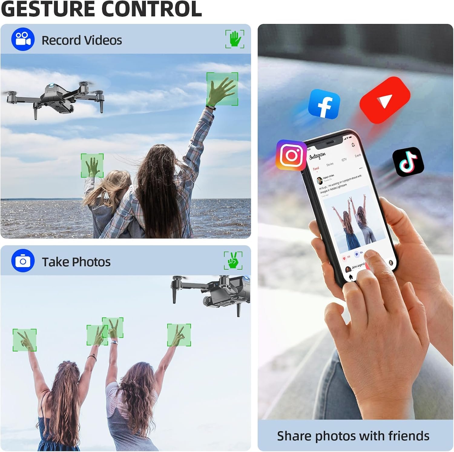 Drone with Camera for Adults Beginners Kids, Fun 1080P Foldable Mini Drone for Exciting Indoor Outdoor Play, RC Quadcopter with 2 Batteries, One Key Start, Easy to Fly, Altitude Hold, 3D Flips - Image 2