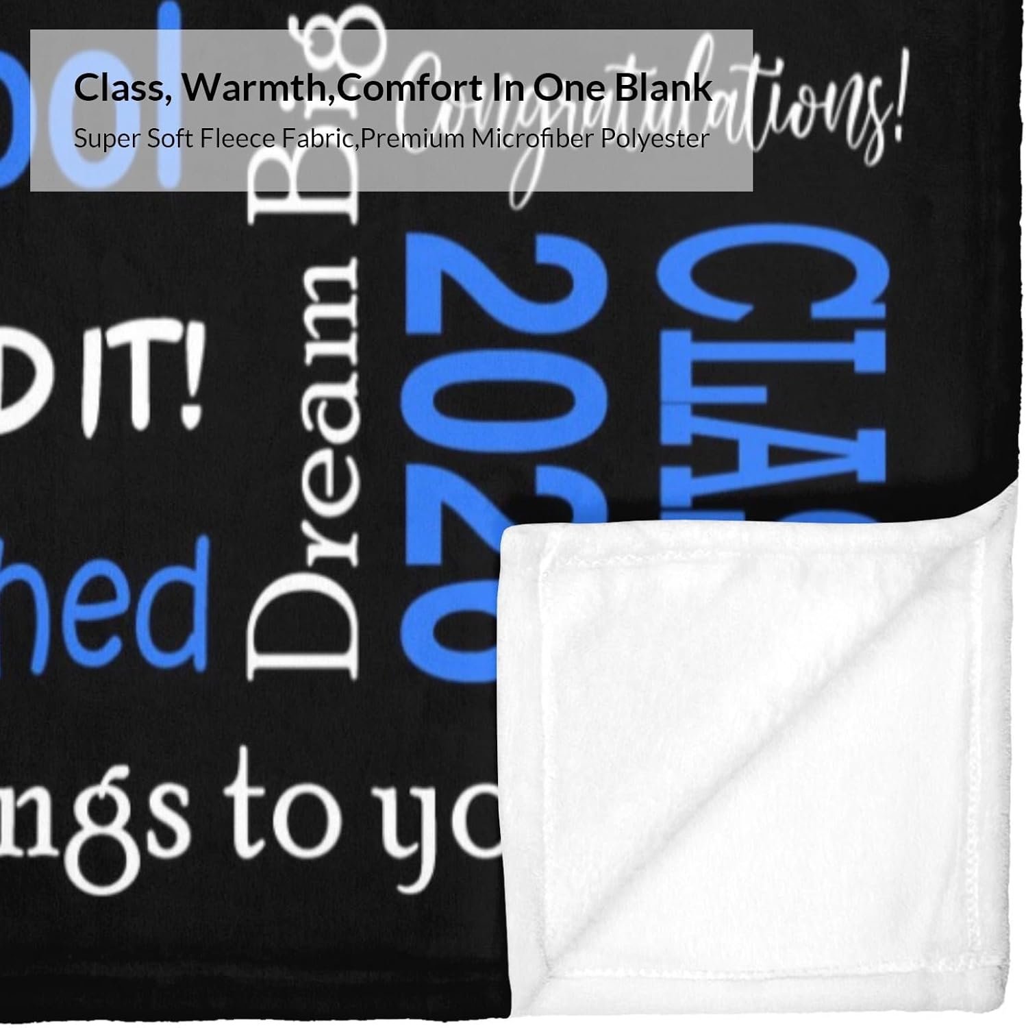 Custom Graduation Blanket with Name, Personalized Class of 2026 Throw Blanket, 2026 Graduation Gifts Blanket for Him Her - Image 4