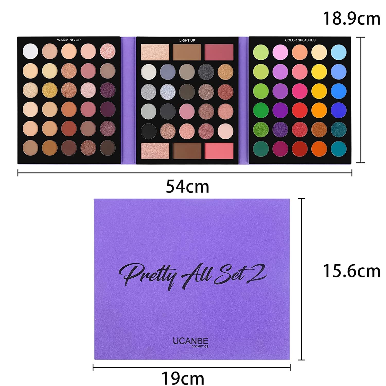 UCANBE 86 Colors Nude Eyeshadow Palette with 15pcs Makeup Brushes Set, Matte Glitter Long Lasting Highly Pigmented Waterproof Colorful Eye Shadow Contour Blush Powder Highlighter All in One - Image 7