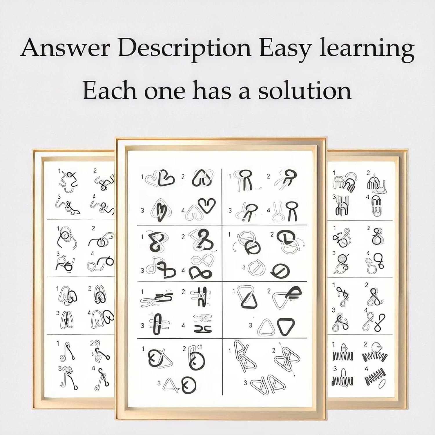 Metal Wire Puzzle Set of 24 with Pouch,Brain Teaser IQ Test Disentanglemen Iron Link Unlock Interlock Game Chinese Ring Magic Trick Toy for Party Favor Kids Adults Challenge - Image 6