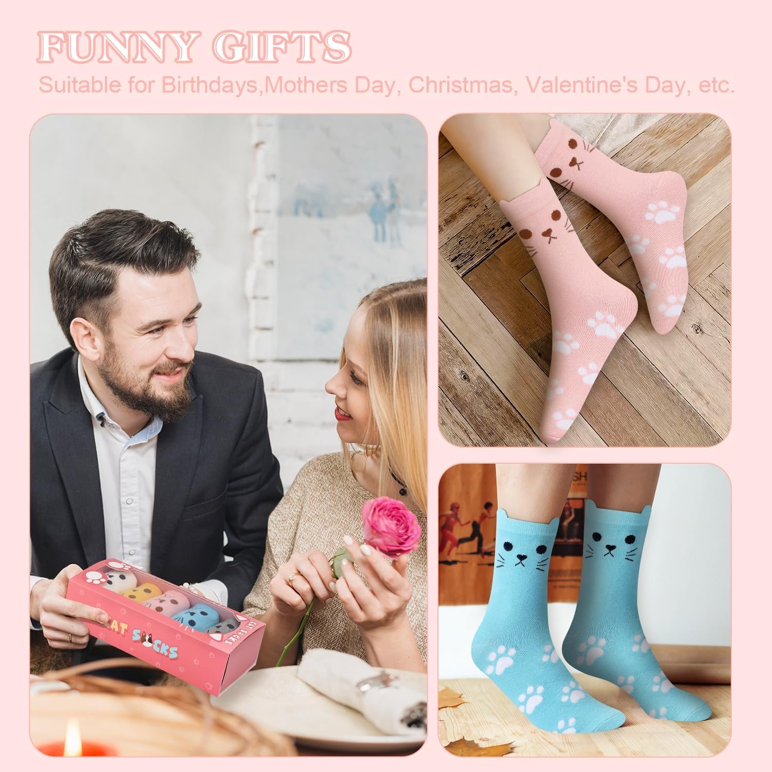 AGRIMONY Women's Cat Socks Cute Animal Socks Cat Mom Dog Mom Gifts for Women Teen Girls -Valentines Birthday Gifts for Wife - Image 7
