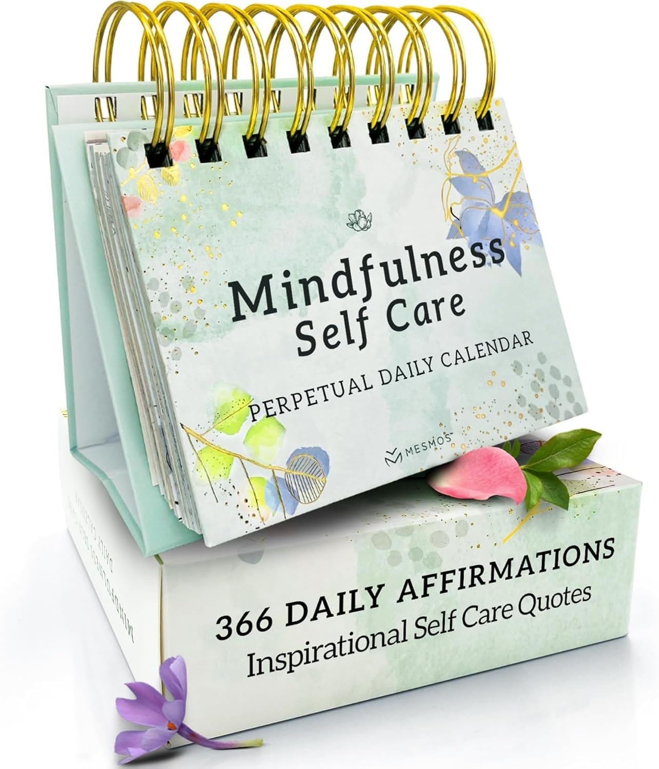 MESMOS 366 Daily Mindfulness Affirmation Quotes, Perpetual Desk Calendar, Inspirational Self Care Gifts for Women, Cute Office Desk Accessories, Desk Decor for Women, Office Decorations for Work
