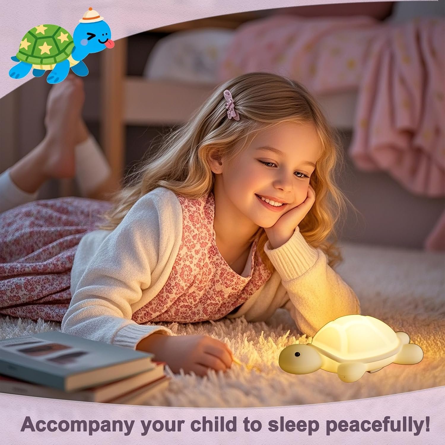 Turtle Night Light, Sea Turtle Gifts, Cute Soft Silicone Squishy LED Lamp with 7 RGB Colors , Dimmable, Timer, Touch Control, Kids' Bedroom Decor, Gift for Children, Breastfeeding Nursery Birthdays - Image 8