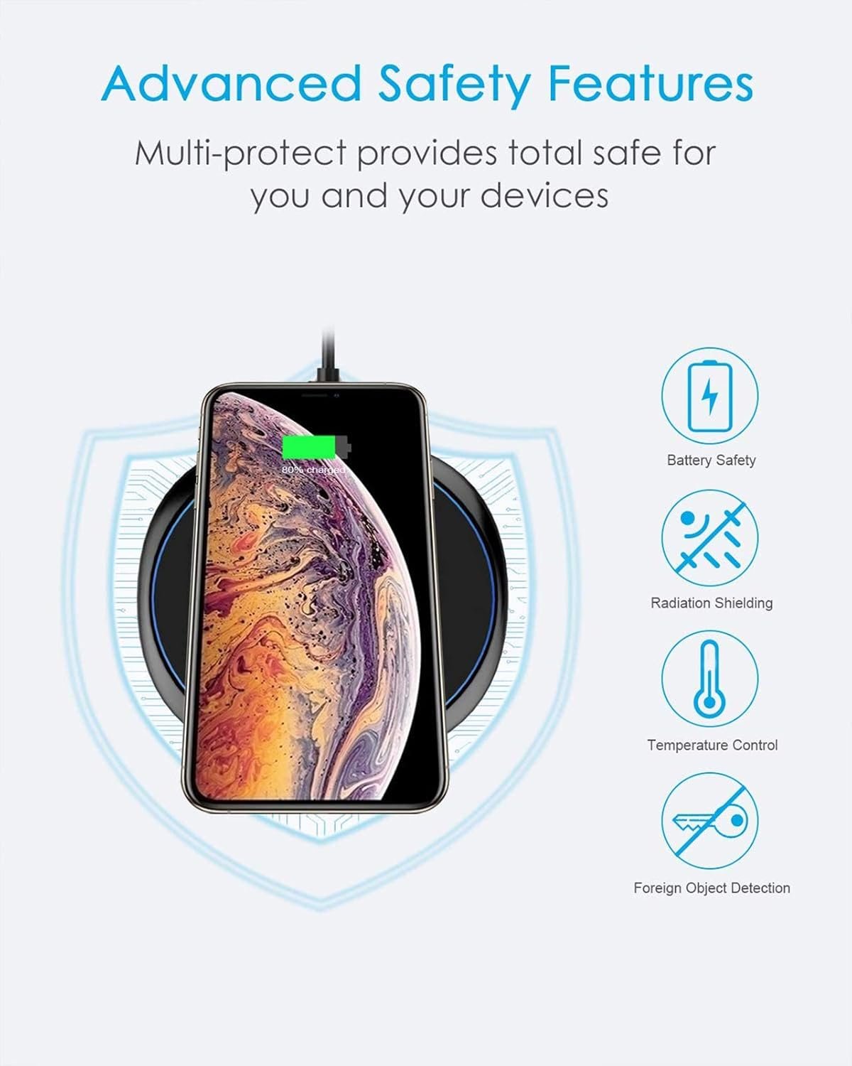 Fast Wireless Charger, NANAMI 15W Max Charging Pad for iPhone 17/16/15 Pro Max/14/13/12 Mini/11/XR/XS/X/8, Fast Charge for Samsung Galaxy S26/S25/S24/S23/S22 Ultra/S21/S20,Pixel 9 8 7 6,AirPods Pro/3 - Image 4