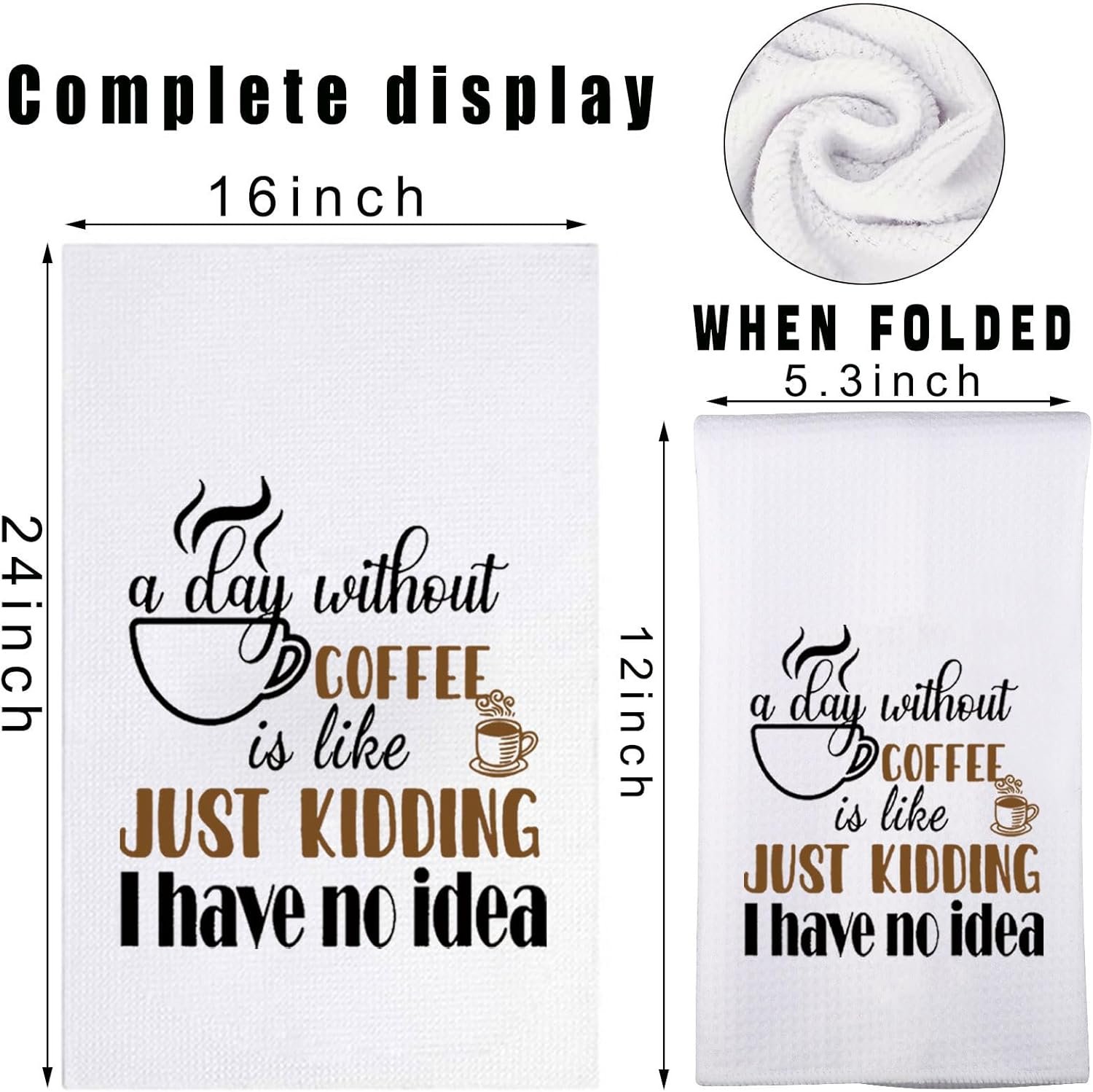 JNIAP Coffee Kitchen Towels Coffee Bar Decor Coffee House Towel Coffee Lovers Gifts Coffee Towels for Coffee Bar (Without Coffee kt) - Image 2