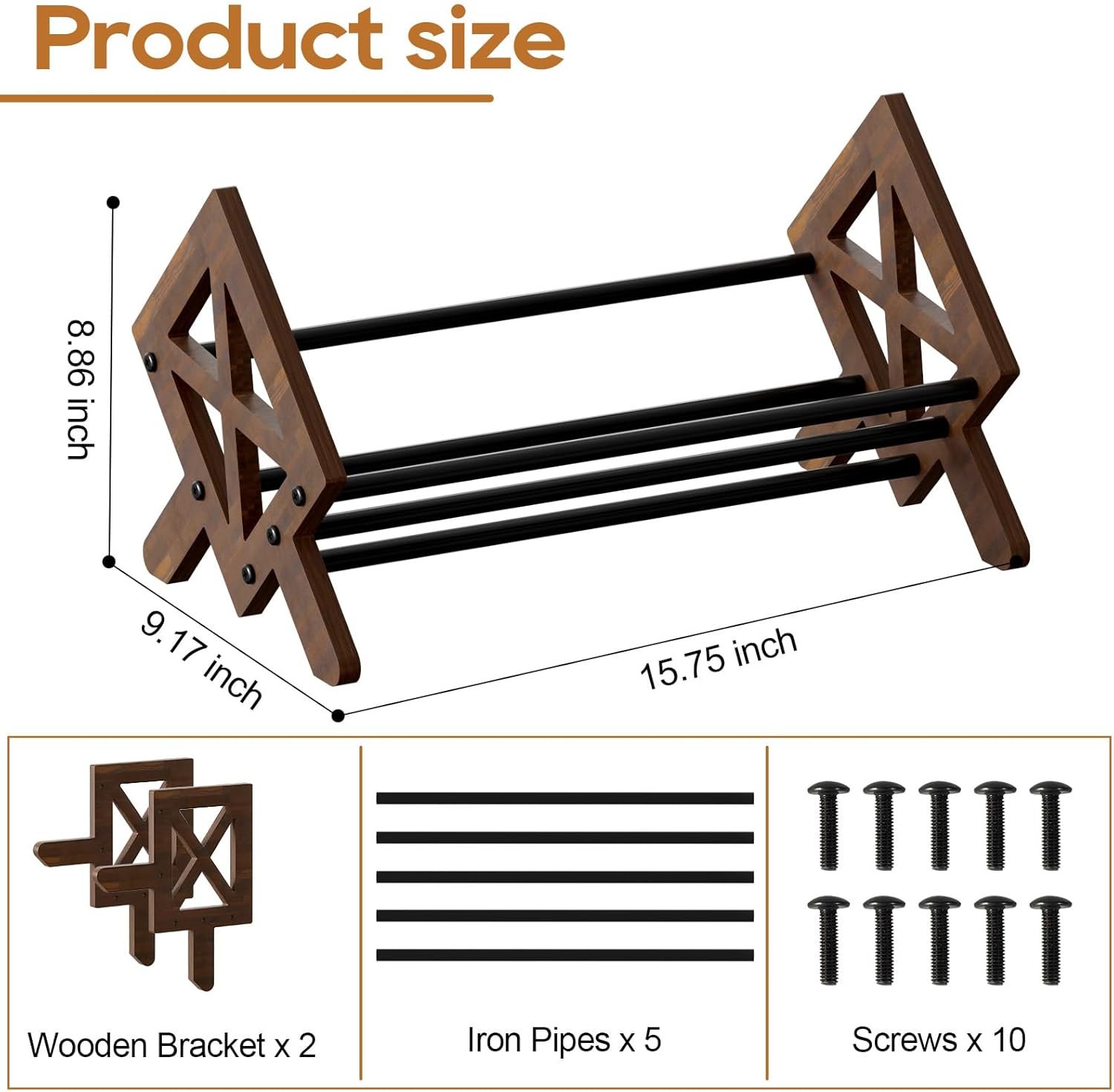 Desktop Bookshelf Organizer, Wood Office Tabletop Book Storage Rack, Tilting Bookcase for Books/CDs/Magazine Display (Black) - Image 3