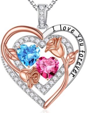 Iefil Birthstone Necklace for Women...