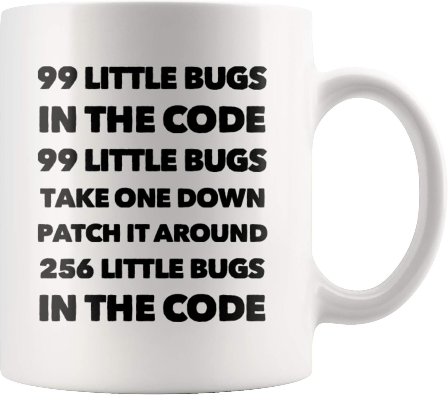 Panvola 99 Little Bugs In The Code Take One Down Computer Programmer Gifts For Husband Boyfriend Brother Coder Programming Students Teacher Ceramic Coffee Mug 11 oz White