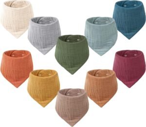 Konssy Muslin Baby Bibs 10 Pack Bab...