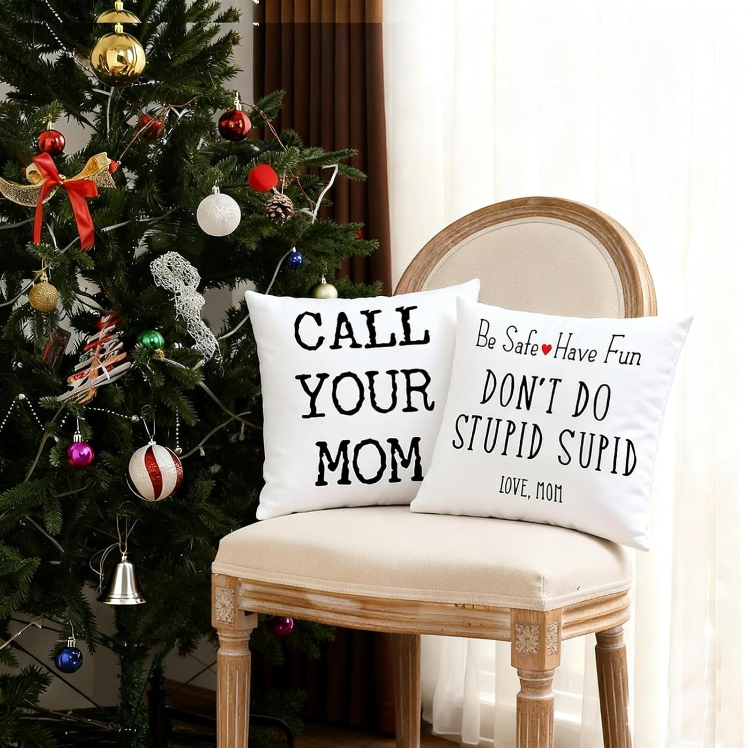 Call Your Mom Be Safe Have Fun Don't Do Stupid Love Mom 18''x18''Reversible Throw Pillow Case Decorative Home Bedroom College Dorm Cushion Cover,Sofa Bed Couch Decor,Son Daughter Graduation Gift - Image 5