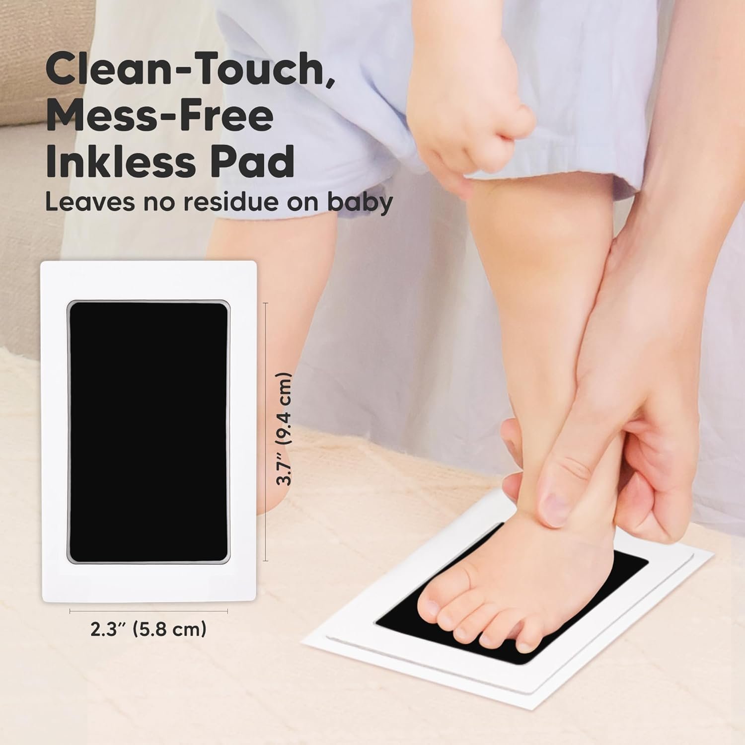 4-Pack Inkless Baby Hand and Footprint Kit - Mess Free Ink Pad for Newborn Keepsake, Dog Nose & Paw Print Kit, Clean Touch Ink Pad for Baby Hand & Footprints, Ideal New Mom Gifts (Jet Black) - Image 2