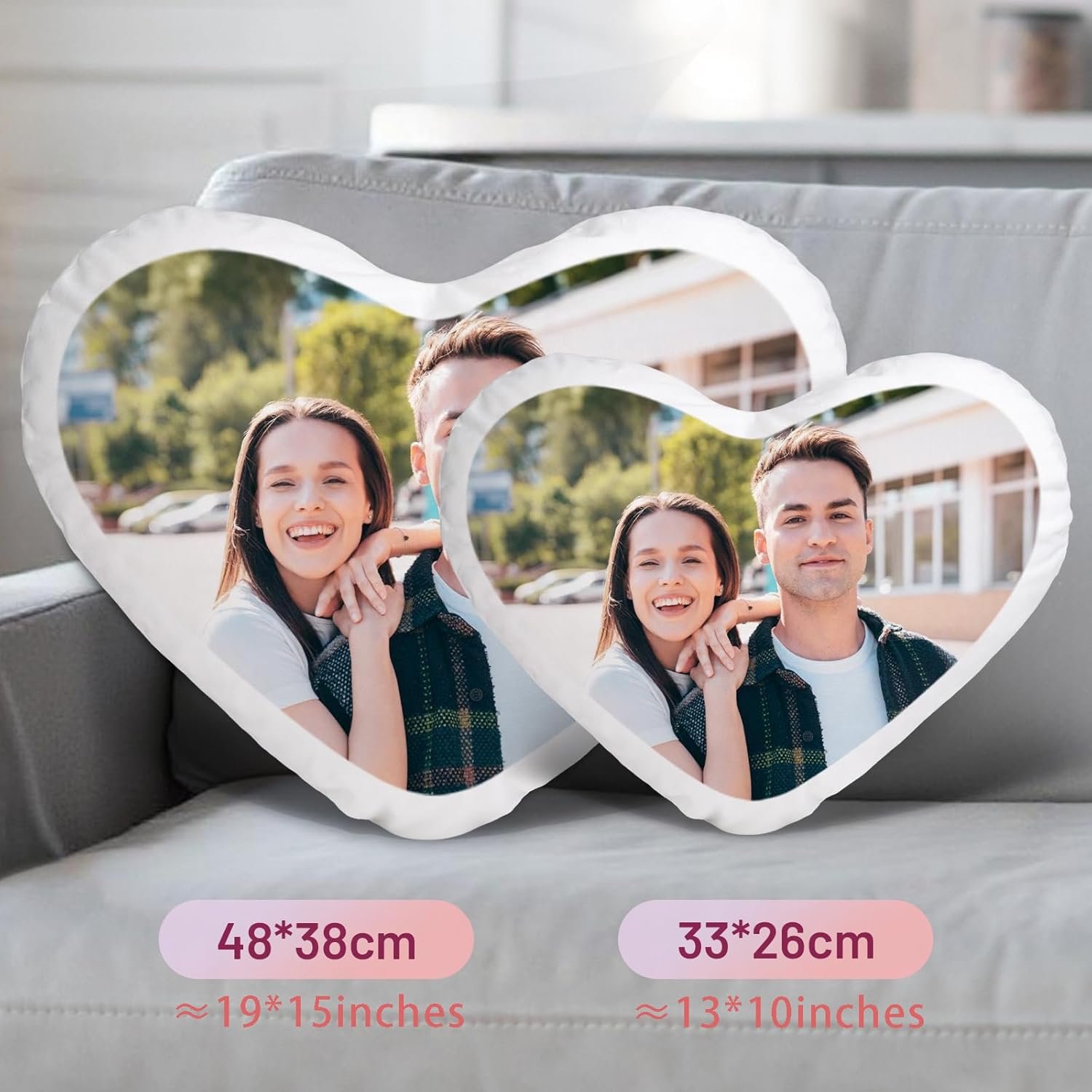 Custom Pillow with Picture & Text - Include Insert, Personalized Photo Pillow Double-Sided Printing, Custom Heart Pillow for Loved One | Personalized Couple Gifts for Birthday Anniversary - Image 6