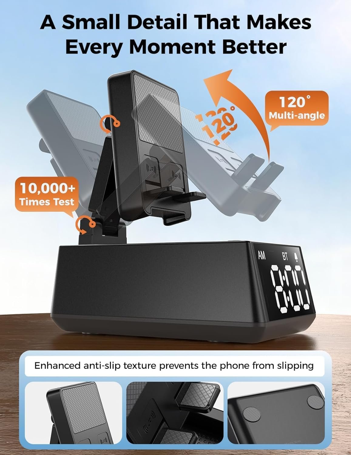 Bluetooth Speaker Birthday Gift for Men : Wireless Induction Speaker with Phone Stand, HD Sound Gift for Dad Adult Teens, Anti-Slip Phone Holder Kitchen Gadget Women Mom Wife, Dad Husband Boyfriend - Image 9