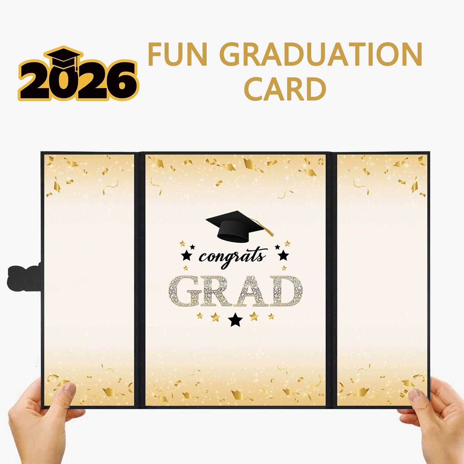 Vlipoeasn Black Gold 2026 Graduation Guest Book Alternative, Class of 2026 Graduation Party Decorations, Graduation Signature Book for 2026 College High School, Unique Graduation Gifts for Friends - Image 4