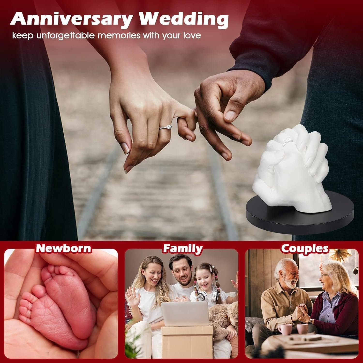 LTDSOAR Hand Casting Kit, Couples with Practice Kit, Hand Mold Kit for Adults & Kids, Romantic Anniversary Wedding Birthday for Her or Him,Boyfriend Girlfriend Unique - Image 4