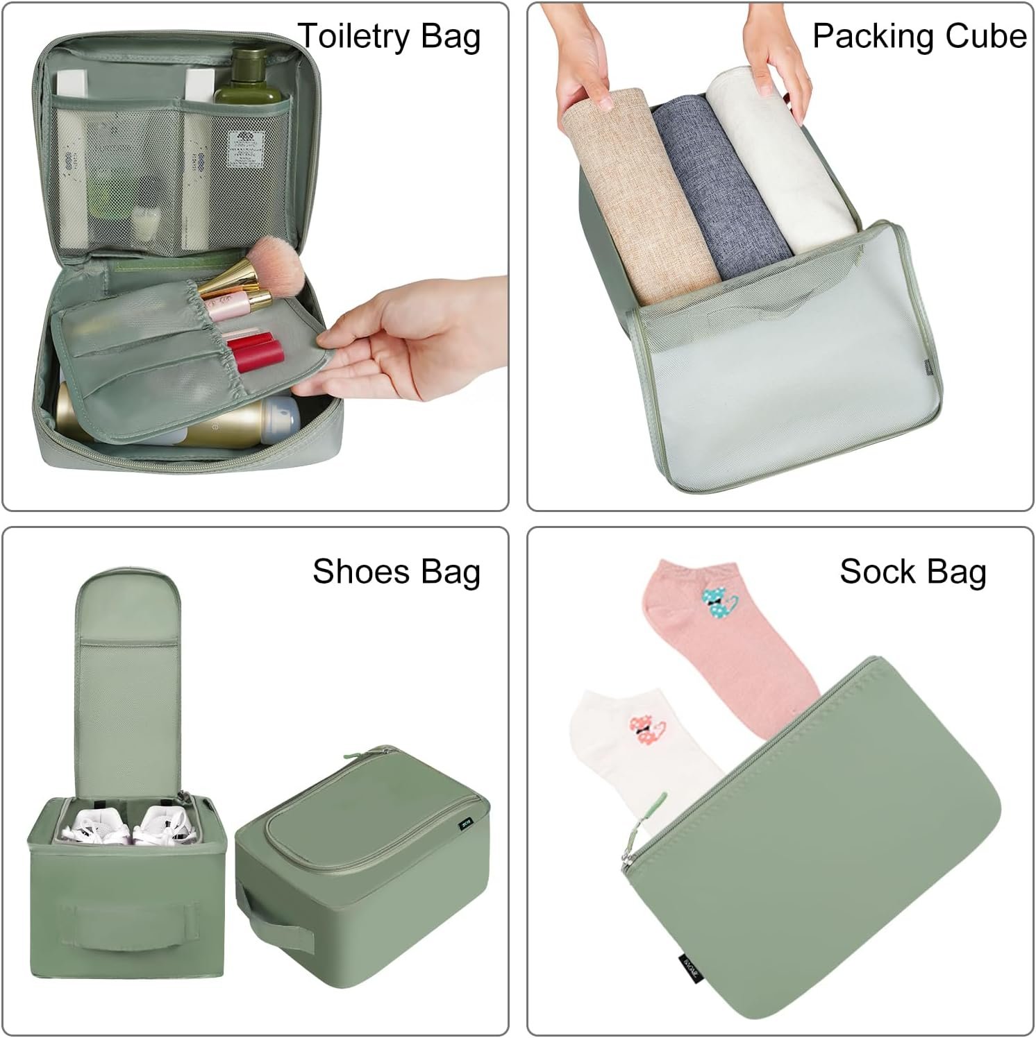 BAGAIL 8 Set Packing Cubes Luggage Packing Organizers for Travel Accessories - Image 3