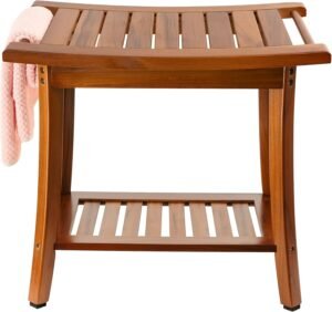 Utoplike Teak Shower Bench Seat wit...