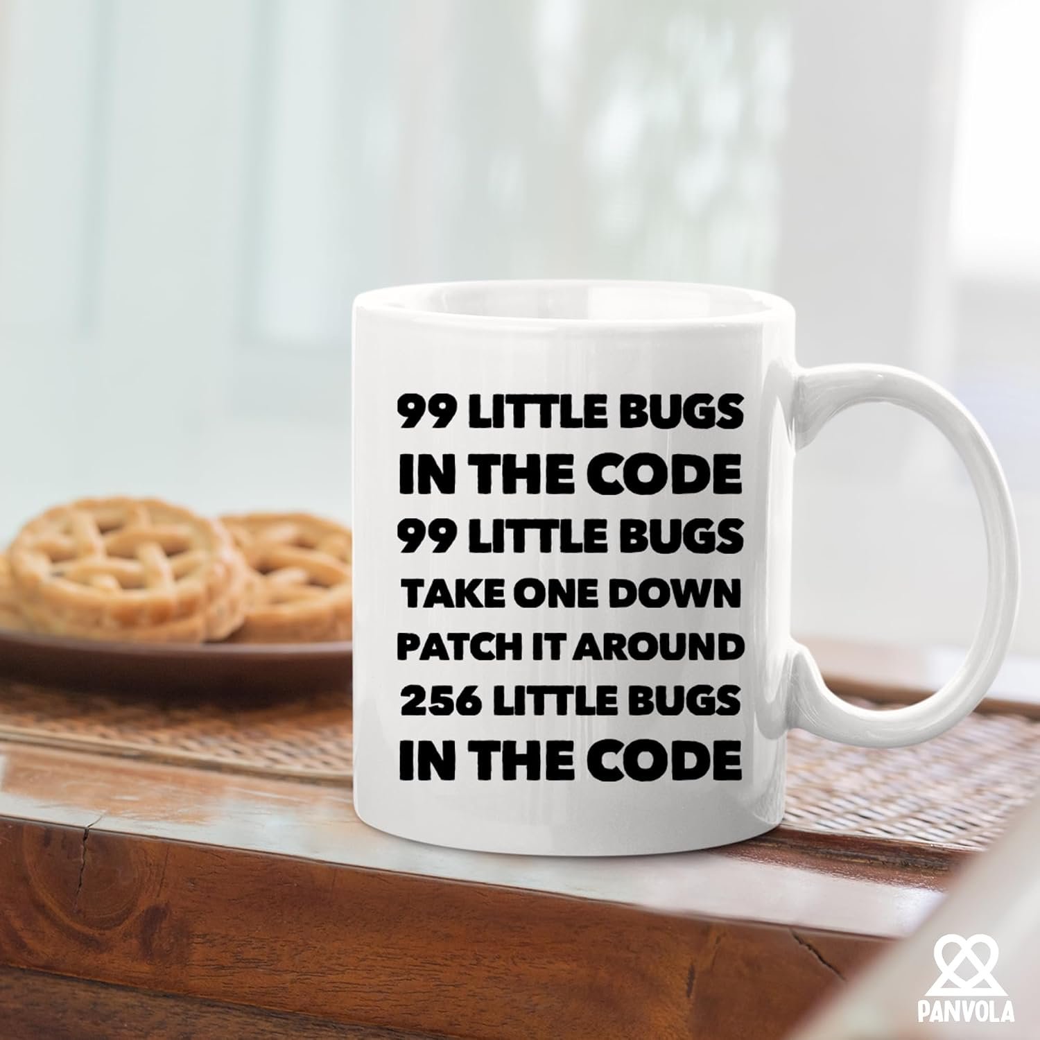 Panvola 99 Little Bugs In The Code Take One Down Computer Programmer Gifts For Husband Boyfriend Brother Coder Programming Students Teacher Ceramic Coffee Mug 11 oz White - Image 6