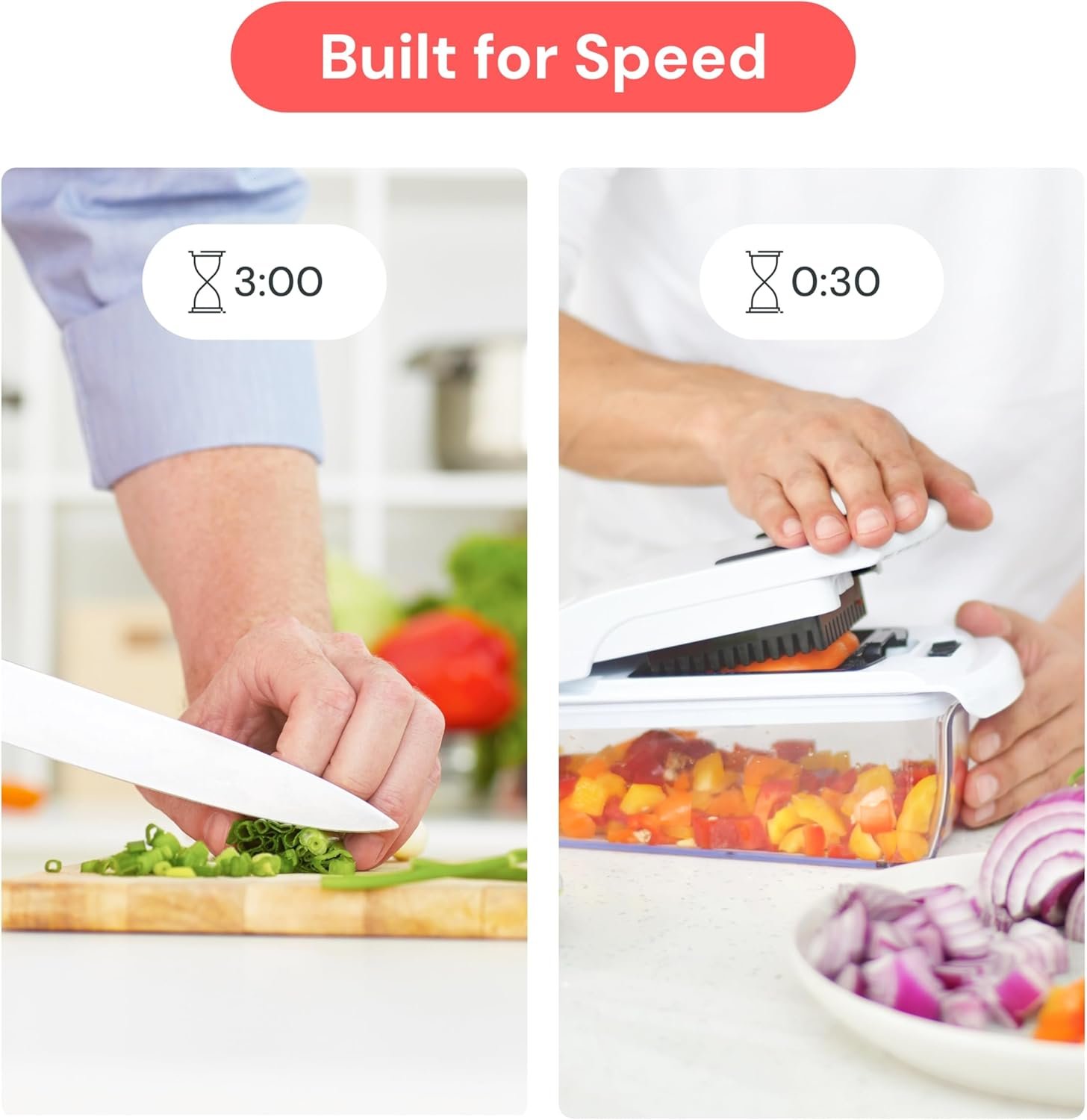 Fullstar Vegetable Chopper & Cutter - Slicer Dicer Spiralizer with Container for Food Veggie Onion Cucumber Tomato Salad Potato French Fry - Kitchen Essentials & Gadgets (PRO 4-in-1, White) - Image 3