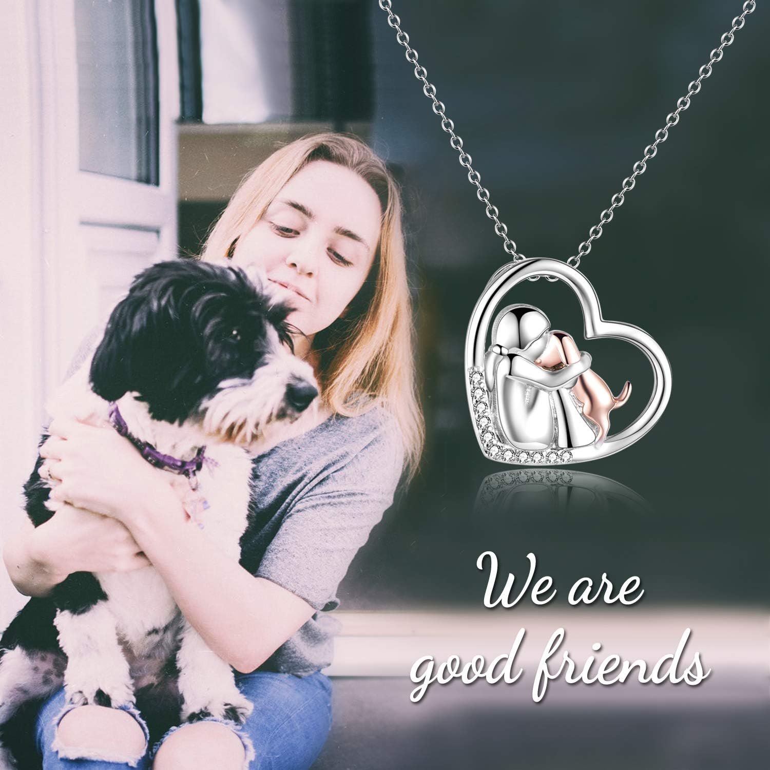 YFN Sterling Silver Keepsake Dog Pendant Necklace Dog Lover Memorial Gifts for Women - Image 2