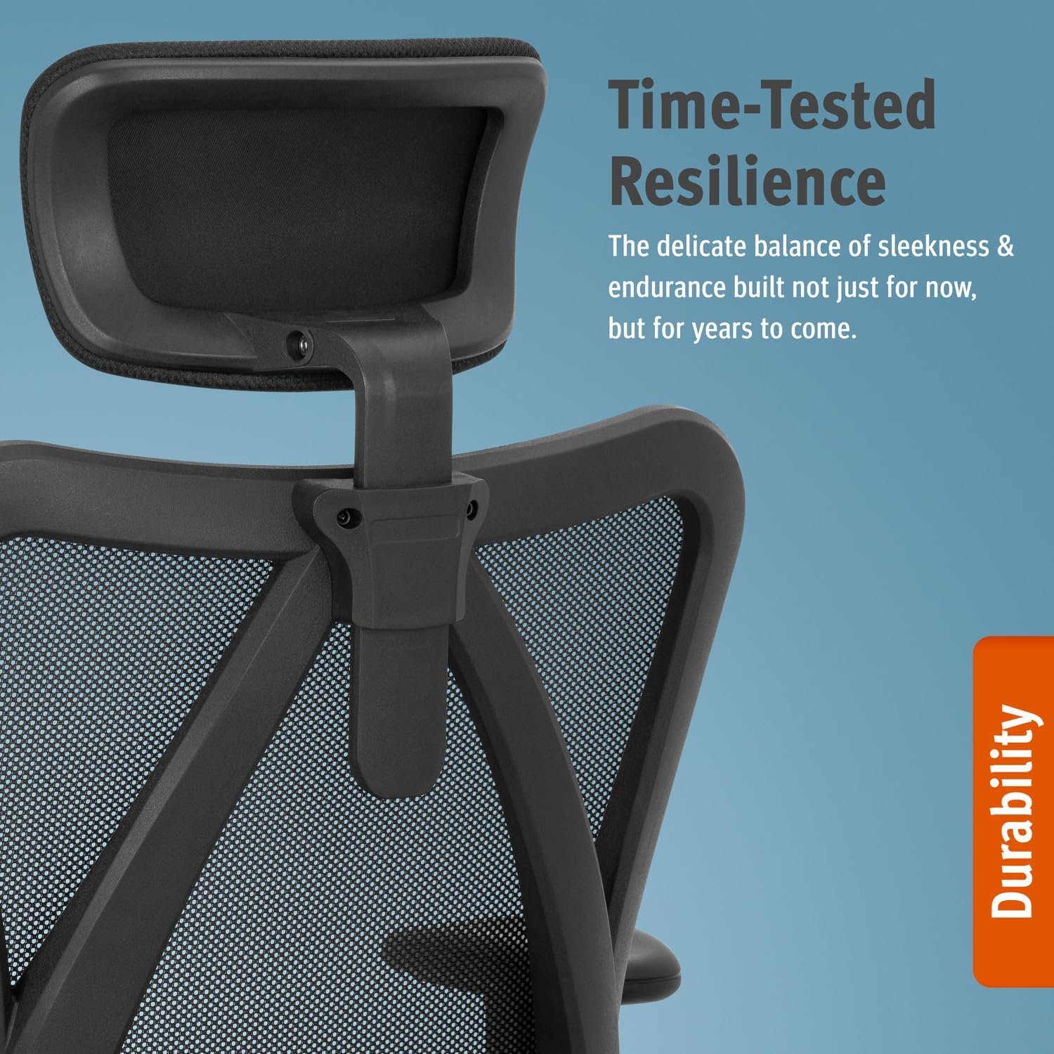 Duramont Ergonomic Office Chair | Adjustable Desk Chair with Lumbar Support and Rollerblade Wheels | High Back Chair with Breathable Mesh | Thick Seat Cushion - Image 7