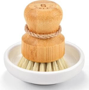 SUBEKYU Bamboo Dish Scrub Brush for...