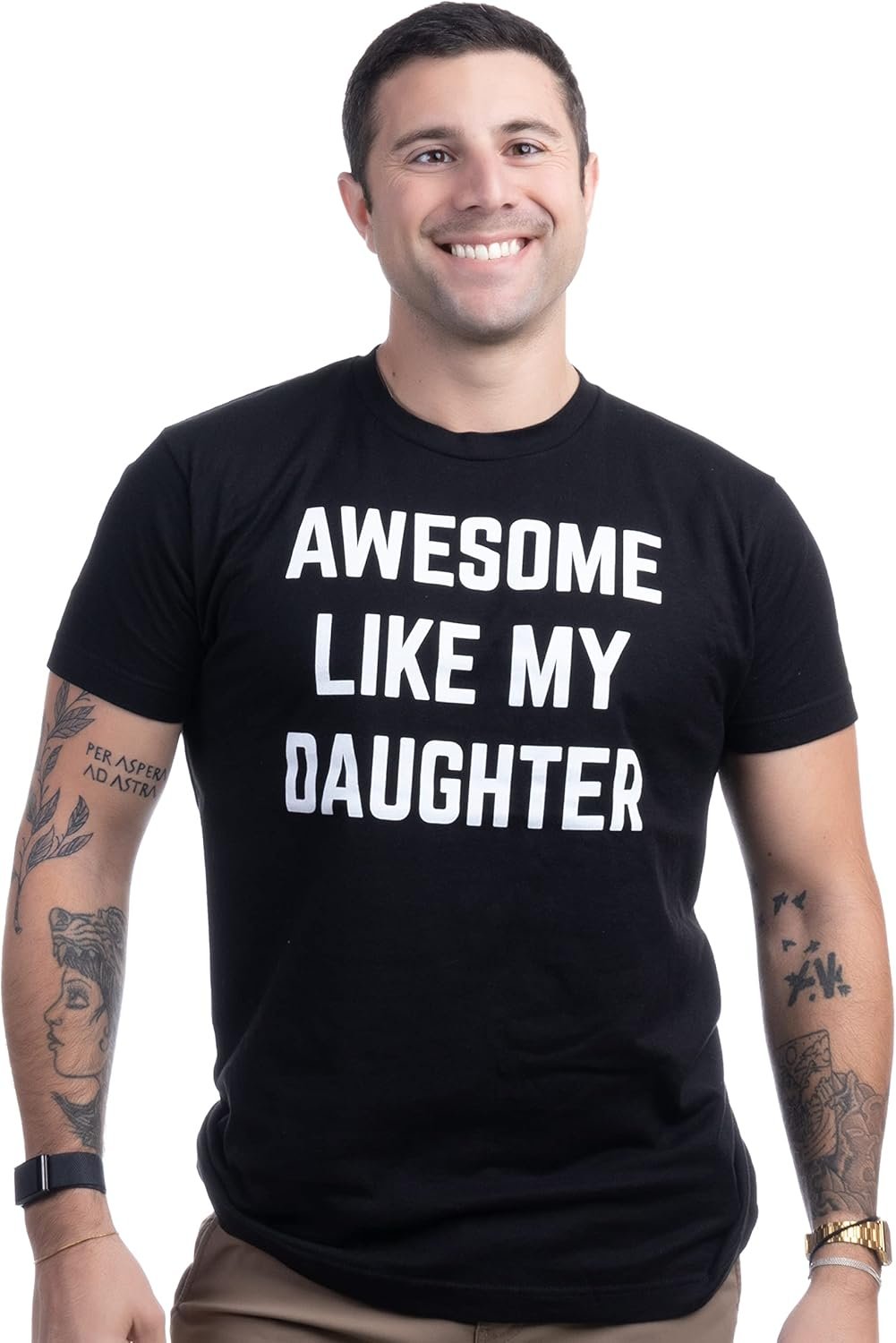 Awesome Like my Daughter | Funny Tee Shirt, Sarcastic Saying Humor Dad Joke T-shirt for Father Grandpa Daddy - Image 2