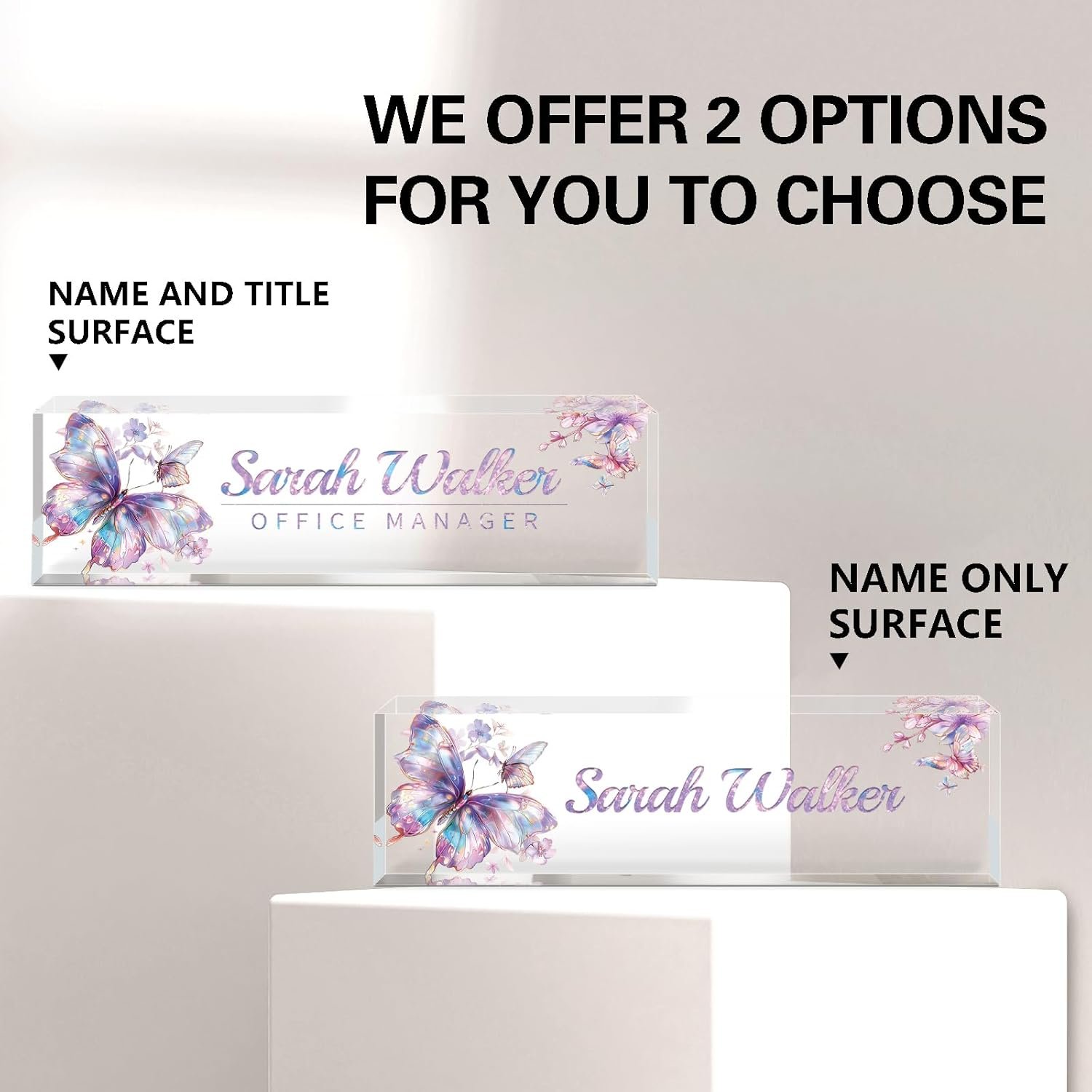 Personalized Desk Name Plate - Custom Office Decor for Women and Men, Acrylic Accessories, Gifts for Boss, Nurse, Teacher, Employee Appreciation (Galaxy) - Image 2
