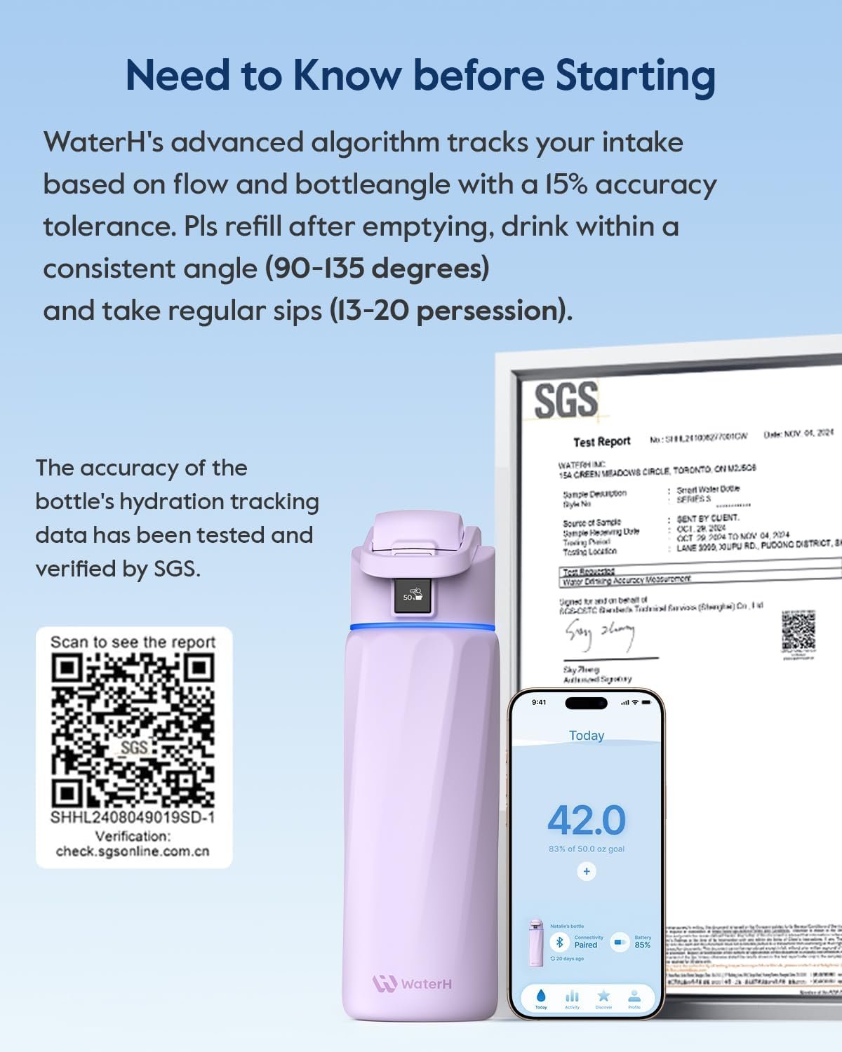 BOOST Smart Water Bottle that Reminds You to Drink, 24oz BPA-Free Stainless Steel Vacuum Insulated, Wide Mouth Water Tracker Bottle with APP for School, Gym, Office, Ideal for Father's Day - Image 7