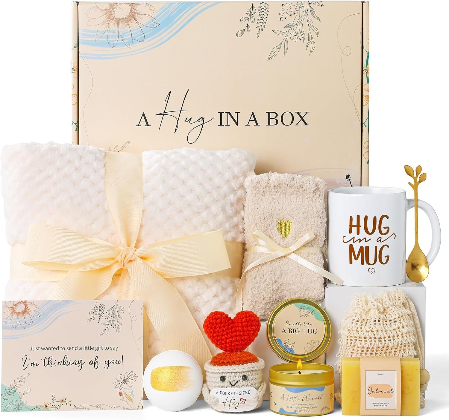 Self Care Gifts for Women Birthday Box Spa Basket Set Get Well Soon Gift for Women After Surgery Care Package Thinking of You For Wife Her New Mom Sister Female Coworker Teacher Best Friend Teen Girls