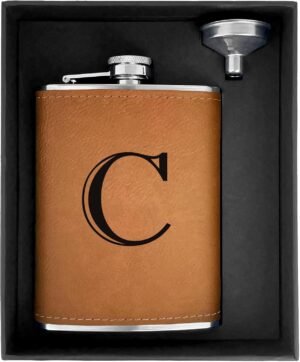 CARAKNOTS Hip Flask for Men Leather...