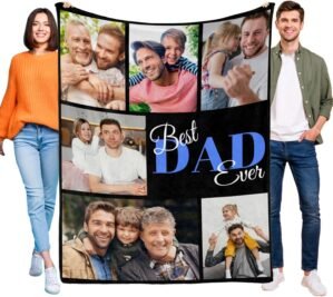 Custom Blanket with Photos Text, Da...