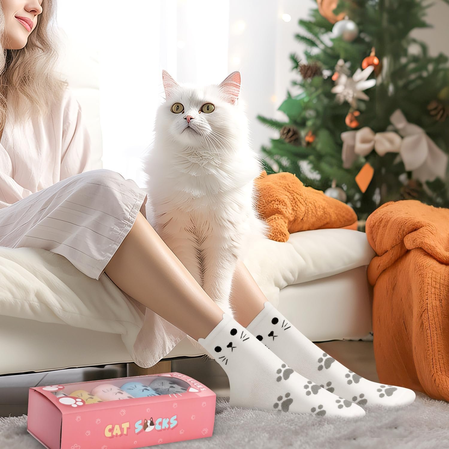 AGRIMONY Women's Cat Socks Cute Animal Socks Cat Mom Dog Mom Gifts for Women Teen Girls -Valentines Birthday Gifts for Wife - Image 2