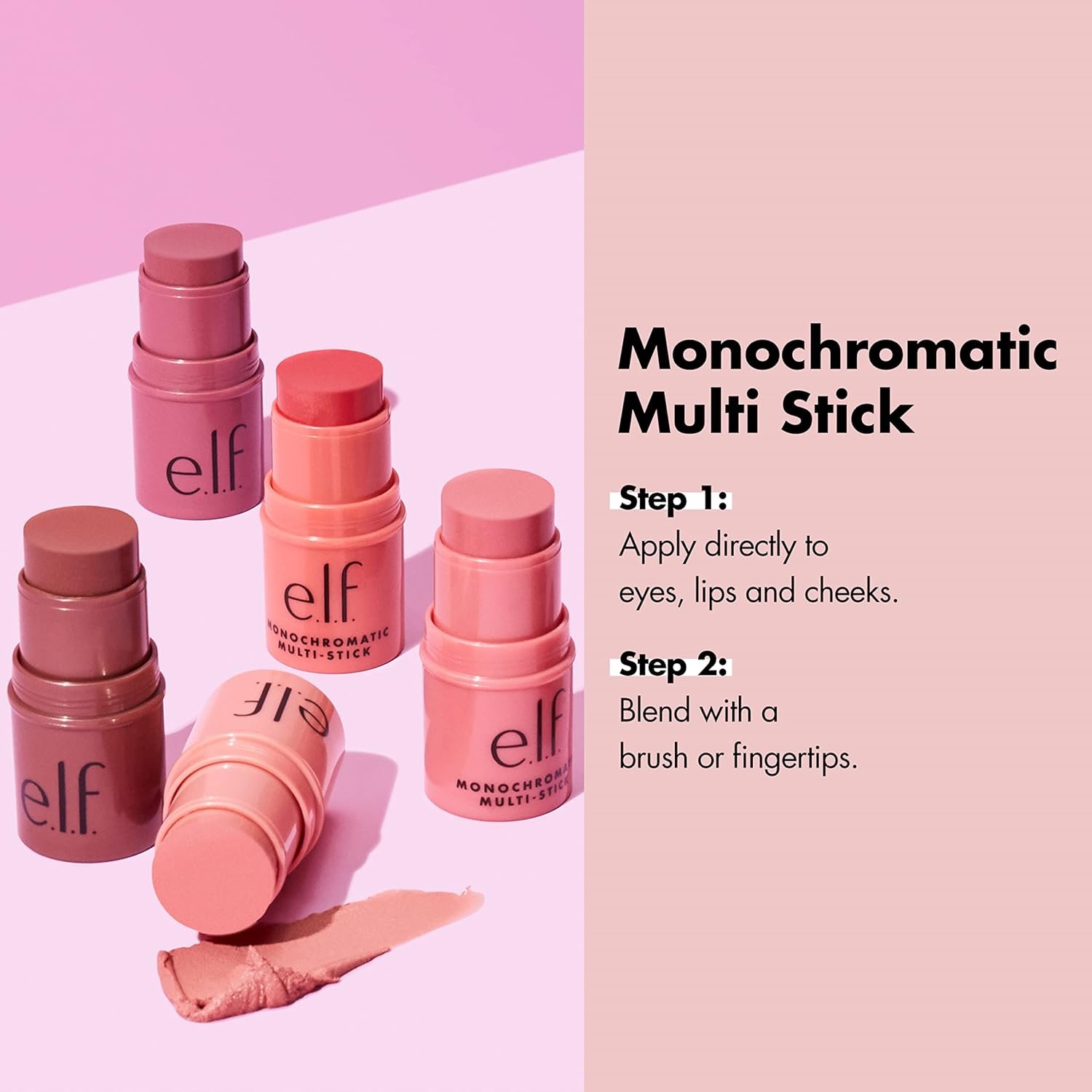 e.l.f. Monochromatic Multi Stick, Luxuriously Creamy & Blendable Color, For Eyes, Lips & Cheeks, Bronzed Cherry, 0.17 Oz (5g) - Image 4