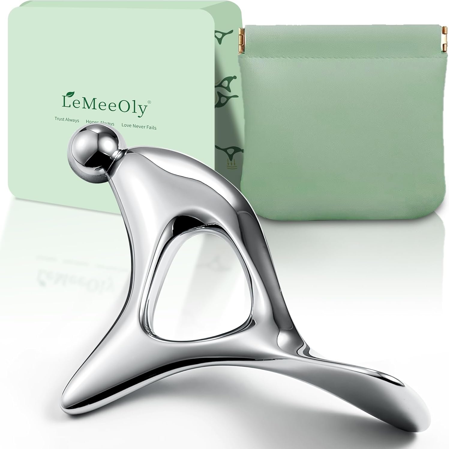 LeMeeOly Trigger Point Massage Tool for Deep Tissue Massage & Gua Sha, Muscle Scraper Tool for Full Body Pain Relief, Thumb Saver Acupressure Tool