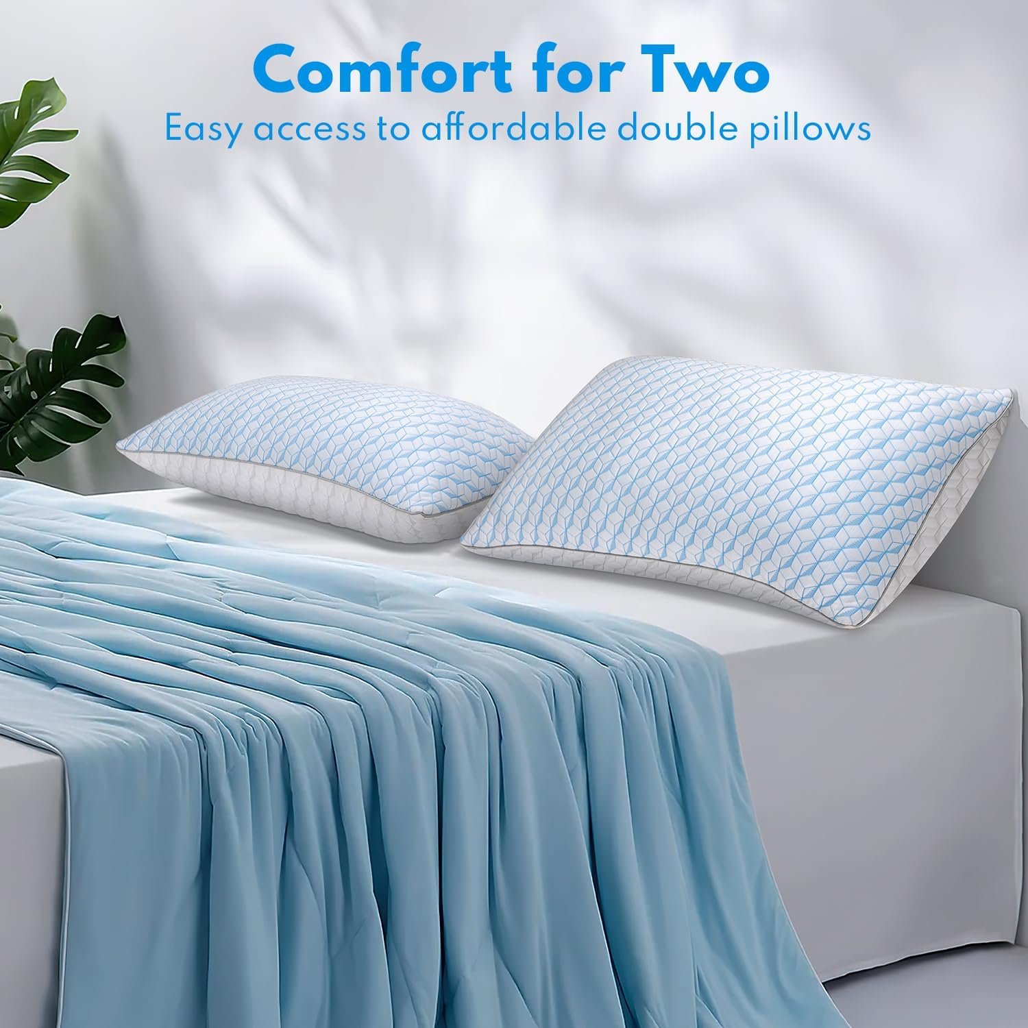 Pillows Queen Size 2 Pack for Sleeping - Hotel Pillows Premium Down Alternative Bed Cooling Pillow for Side, Back, and Stomach Sleepers, Fluffy Soft Microfiber Fill Breathable Skin-Friendly - Image 7