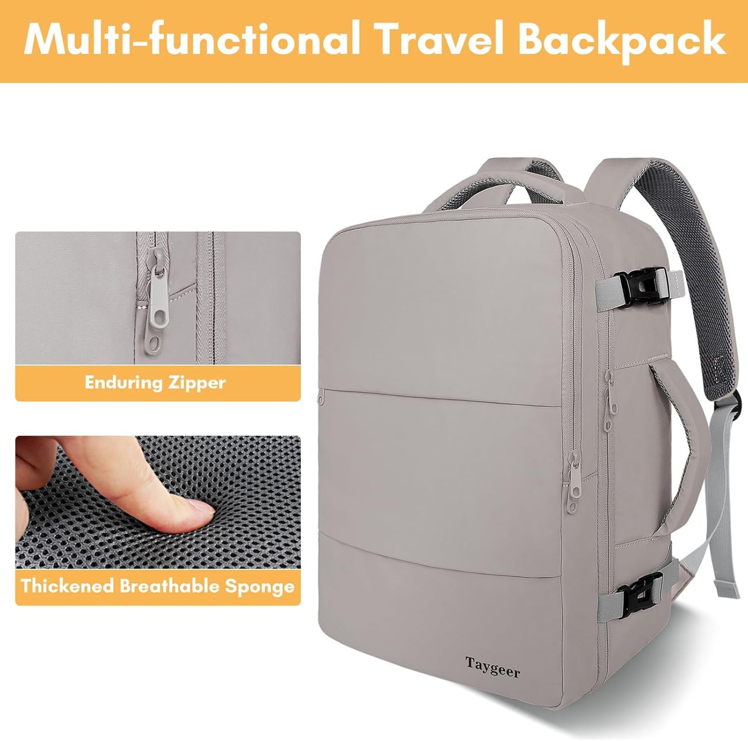 Laptop Backpack Purse for Women, Backpack for College Essentials with 15.6inch Laptop Compartment, Travel Backpack Airline Approved Carryon Work Bag for Nursing College Doctor Business Travel, Brown - Image 9