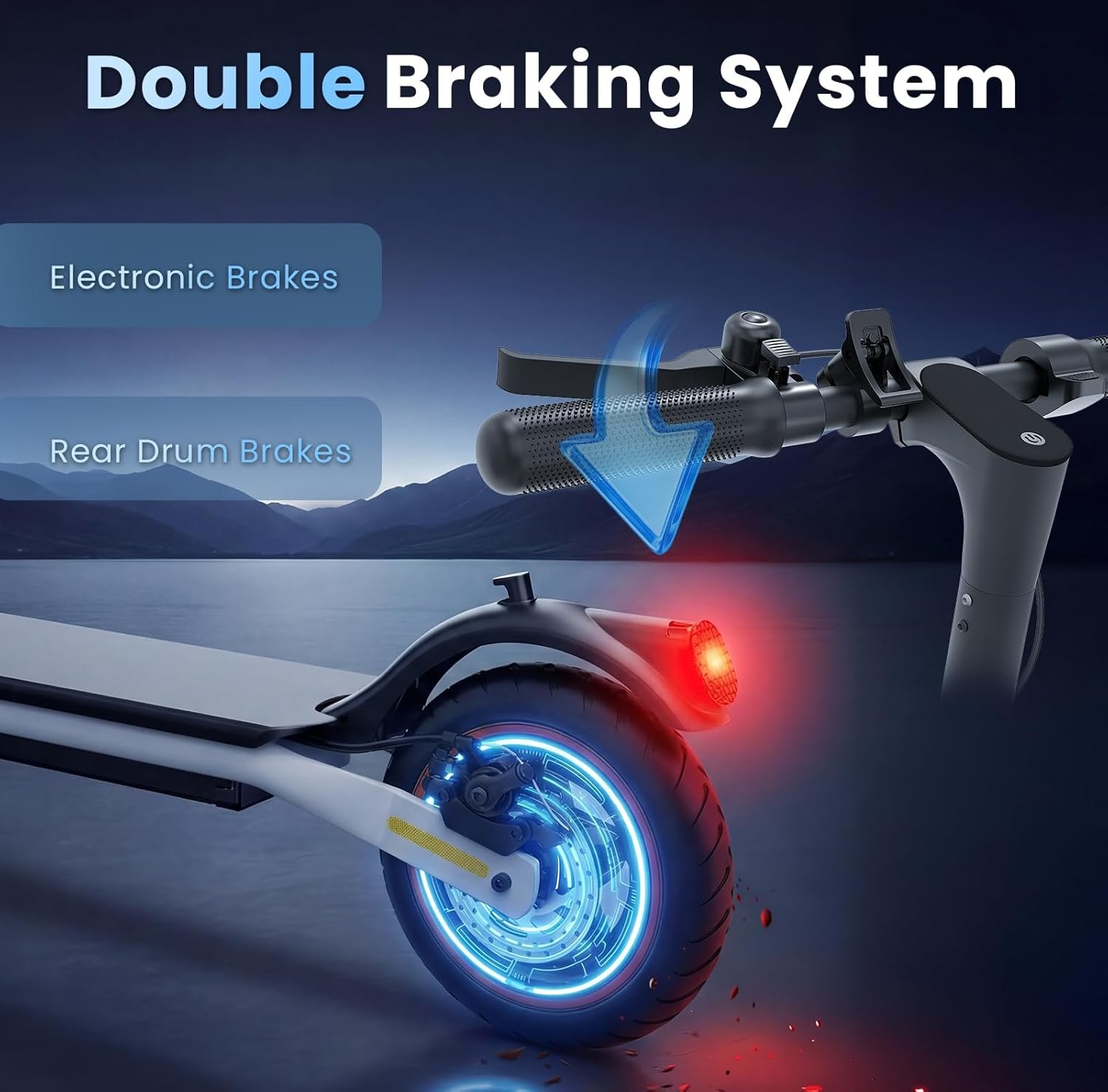 Electric Scooter - Electric Scooter Adults, 1000W/500W Motor, 25/21/18 MPH, 10''/8.5'' Tires, 28/23/21 Miles, APP Control, Dual Brake, Long Range Electric Scooter for Gift - Image 6