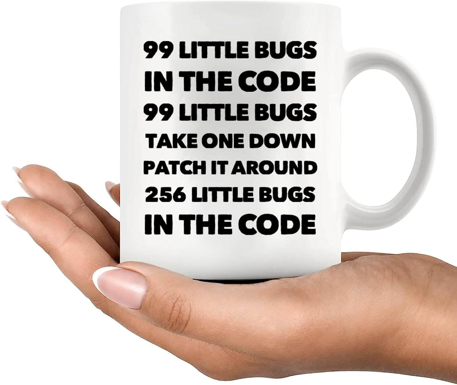 Panvola 99 Little Bugs In The Code Take One Down Computer Programmer Gifts For Husband Boyfriend Brother Coder Programming Students Teacher Ceramic Coffee Mug 11 oz White - Image 8