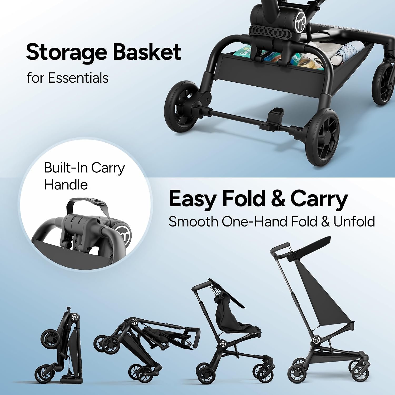 Mompush Jeto Lightweight Travel Stroller – 9.8 lbs Ultra-Compact, One-Hand Fold, Airplane Cabin Approved, All-Terrain Wheels, Smooth Ride for Toddlers, Perfect for Travel & Daily Use - Image 7