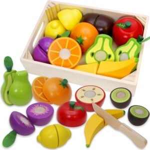Wooden Play Food for Kids Kitchen C...
