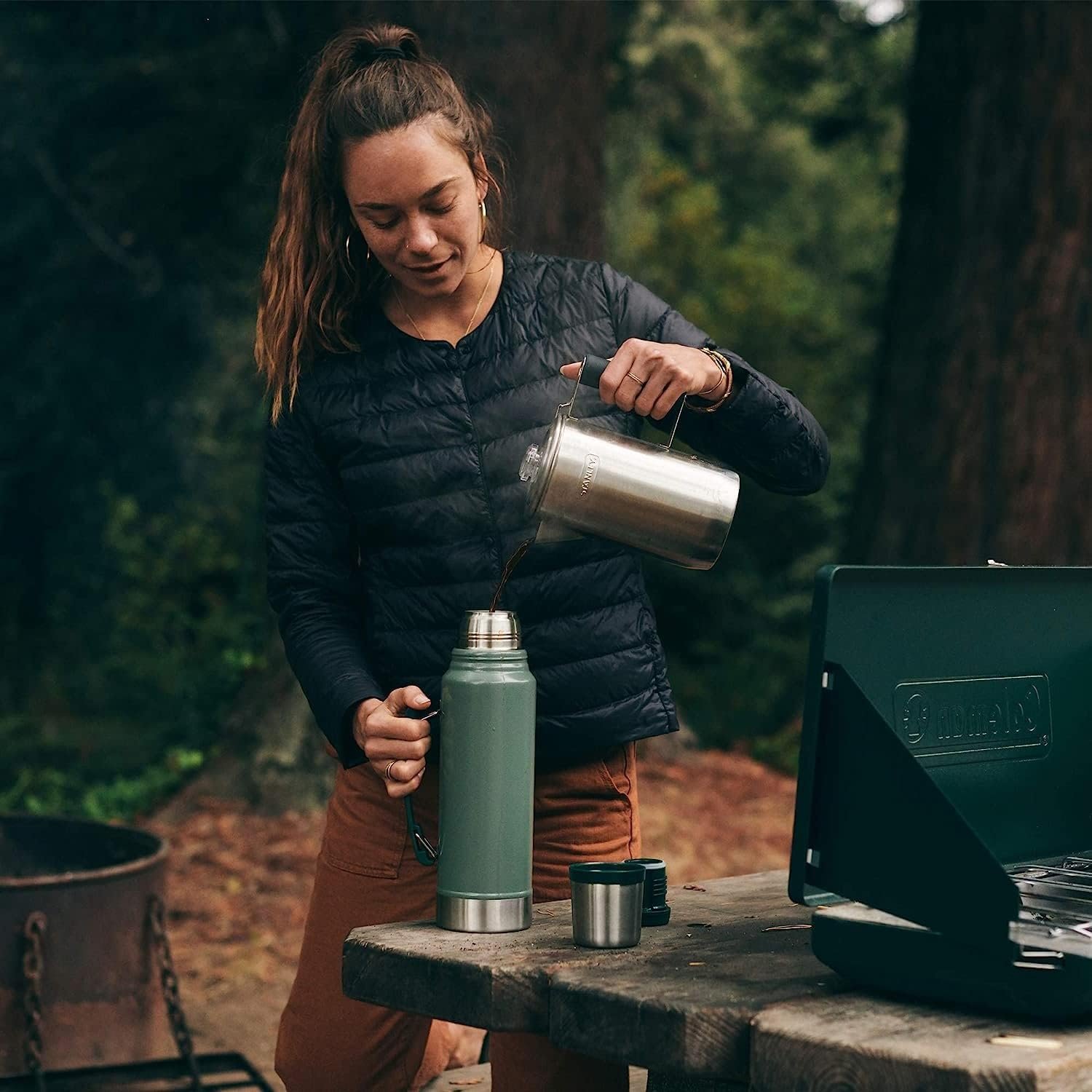 Stanley Heritage Classic Vacuum Bottle with Handle 1.1 qt | Wide Mouth w/Leakproof Cup Lid | Keep Drinks Hot or Cold | Insulated Stainless Steel Thermal Bottle | BPA-Free | Hammertone Green - Image 5