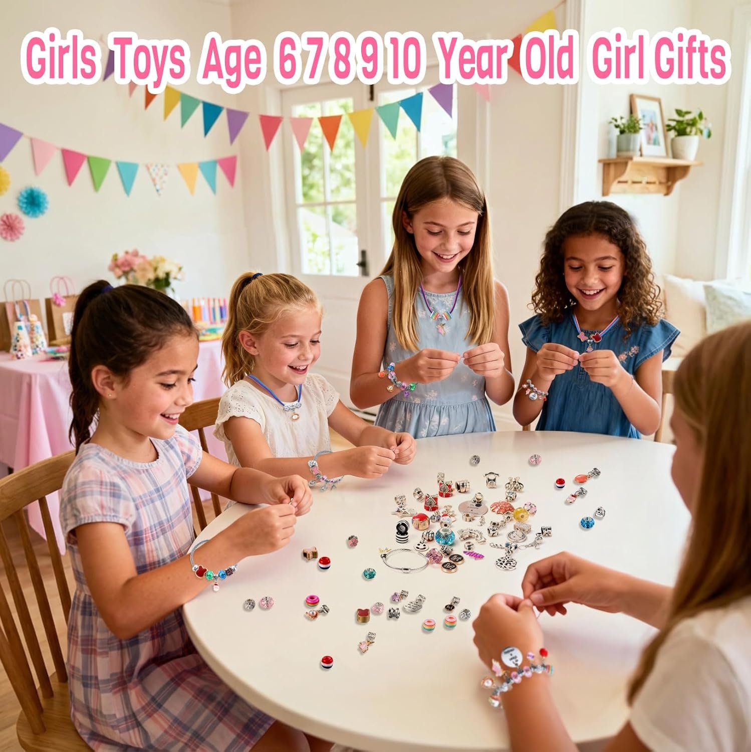 Girls Charm Bracelet Making Kit: Unicorn Toys for Girls Gifts 8-12 Years Old, Birthday Gifts 6 7 8 9 10 Year Old Girl Gift Ideas, Inspires Creativity Art and Crafts for Kids Age 6-8 Jewelry Making Set - Image 5