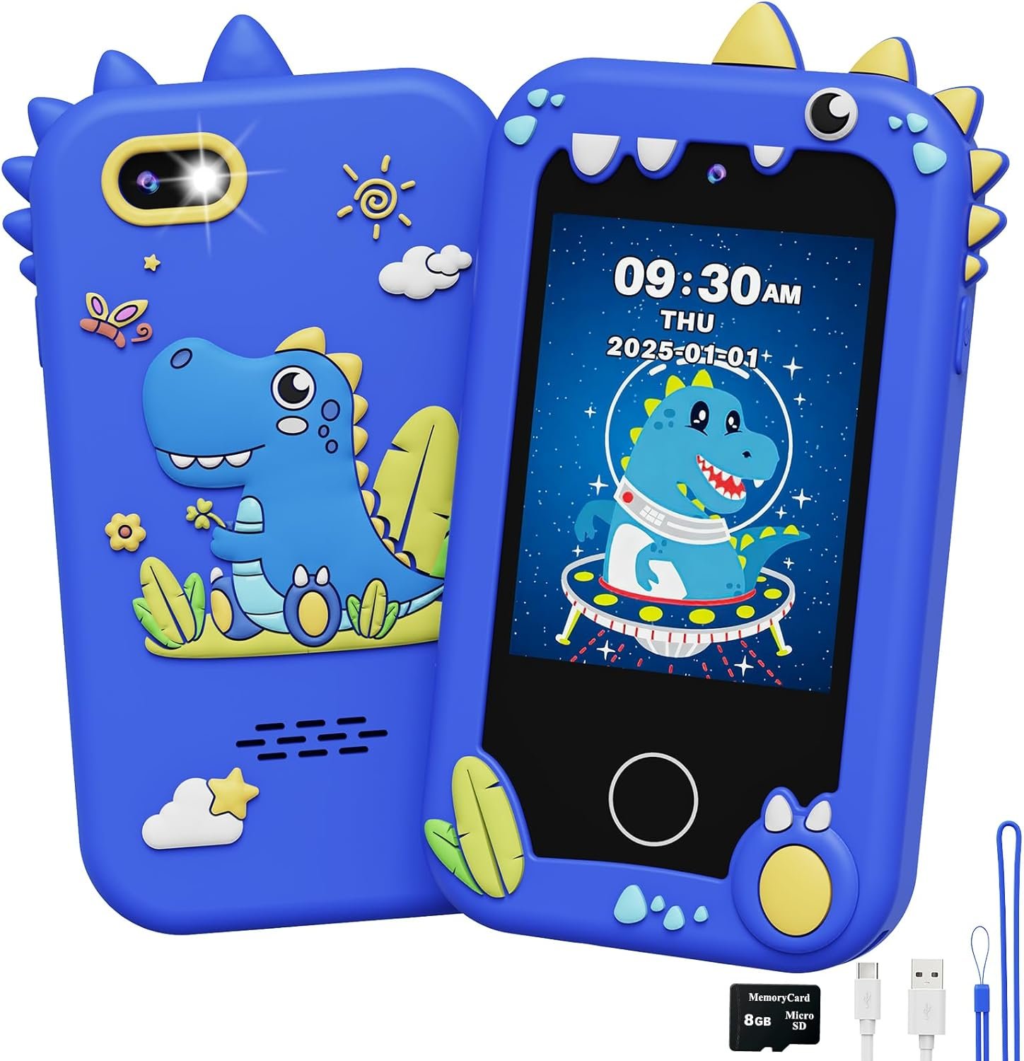 UCIDCI Kids Smart Phone Toys for Girls Ages 3-7 with Dual Camera - Kids Phone with Learning Games, Travel Toys with MP3 Music Player for Christmas, Birthday Gifts for 3 4 5 6 7 Year Old Boys