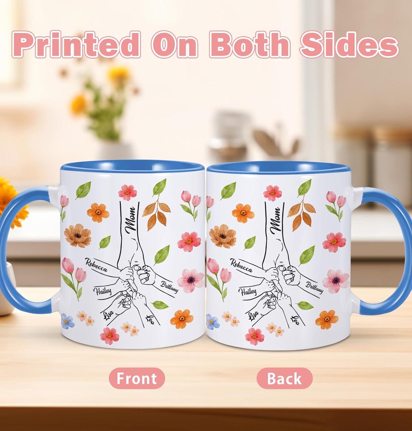 Custom Mom Grandma Mug with Kids Names, Personalized Birthday Gifts for Mom Grandma, Customized Mama Mommy Grandmother Mimi Nana Coffee Cup, Mothers Day Christmas Gifts for Mother Wife Daughter - Image 5