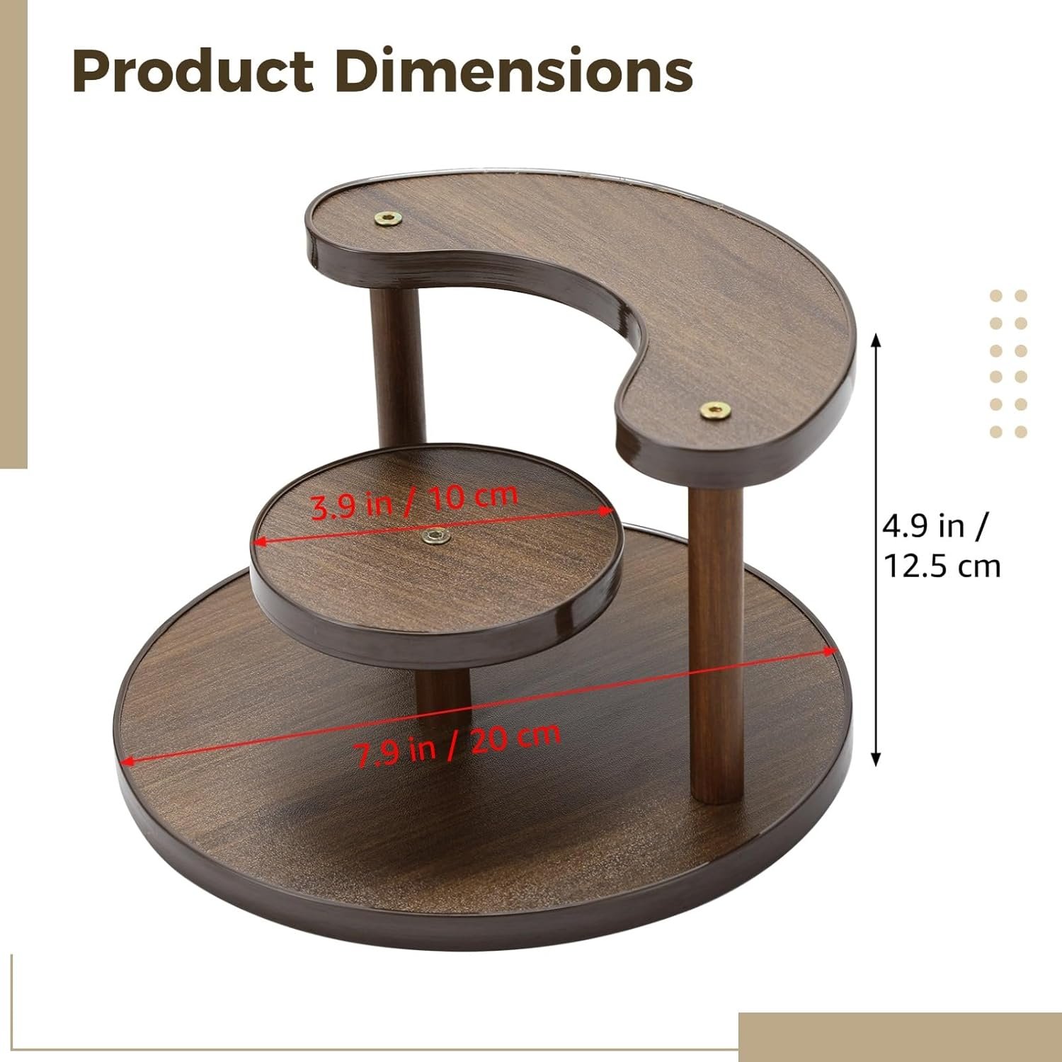 3 Tier Perfume Organizer Stand, Wooden Makeup Organizer Shelf for Vanity, Desktop Display Stand for Fragrance Cologne Storage, Compact Tiered Display Rack for Dresser Countertop, Dark Brown Finish - Image 4