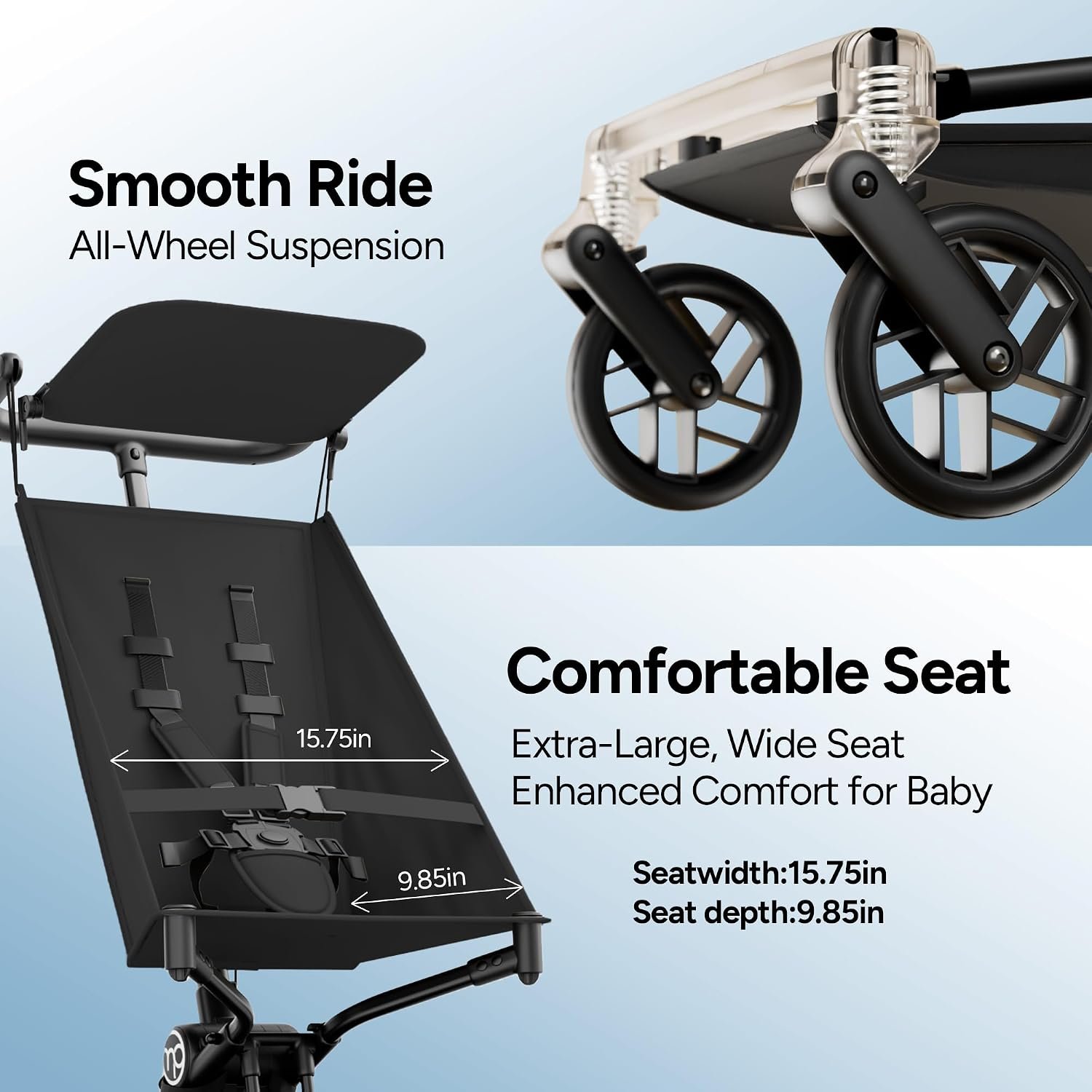 Mompush Jeto Lightweight Travel Stroller – 9.8 lbs Ultra-Compact, One-Hand Fold, Airplane Cabin Approved, All-Terrain Wheels, Smooth Ride for Toddlers, Perfect for Travel & Daily Use - Image 8