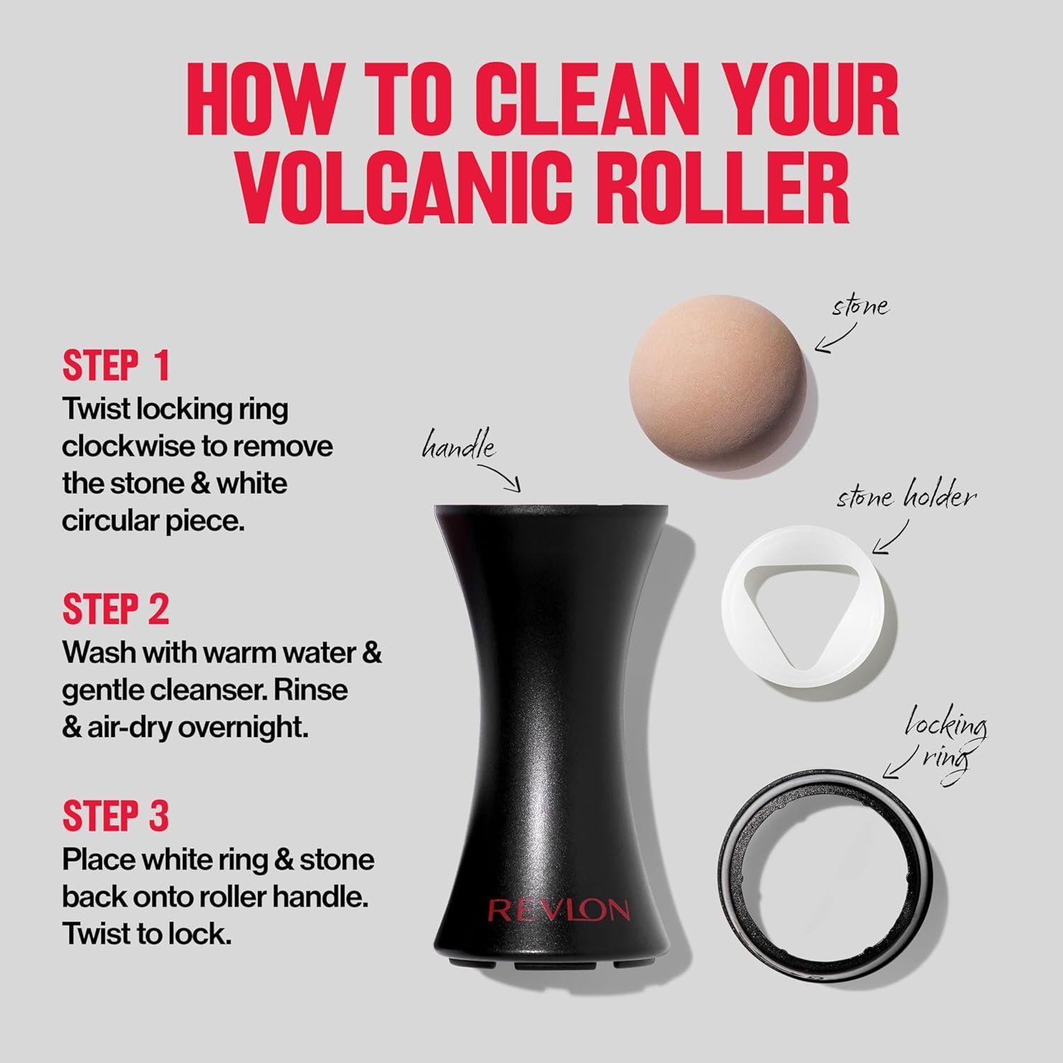Revlon Face Roller, Oily Skin Control for Face Makeup, Oil Absorbing, Volcanic Reusable Facial Skincare Tool for At-Home or On-the-Go Mini Massage - Image 9